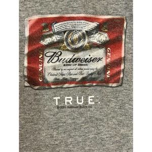 Budweiser Bottle Label True T Shirt Vintage 2001 Grey Gray Size XL Extra Large